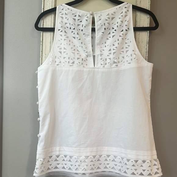 MILLY Lazer Cut tank top, size 6 - Picture 4 of 10